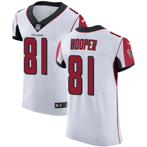 Nike Falcons #81 Austin Hooper White Men's Stitched NFL Vapor Untouchable Elite Jersey - Click Image to Close